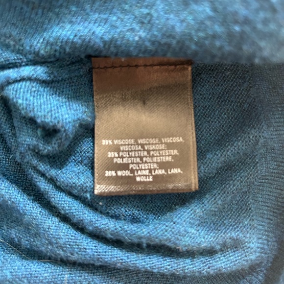 Anthropologie wool blend blouse M teal blue - Picture 4 of 4